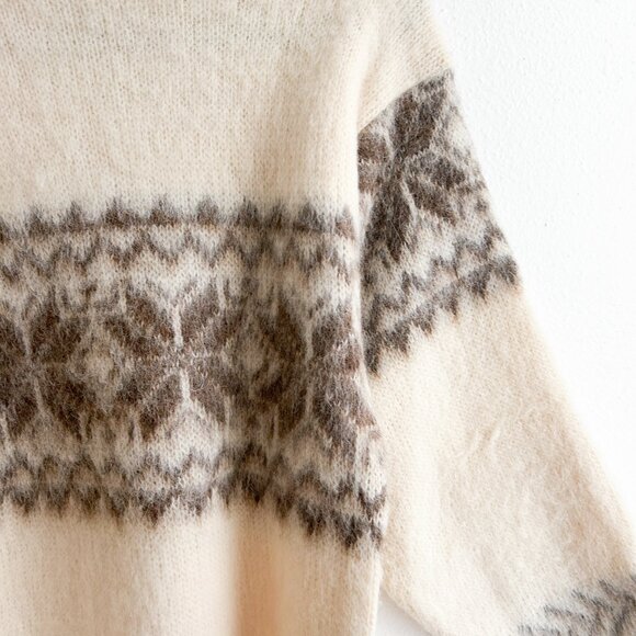 VINTAGE 70's Yoke Icelandic Lopapeysa 100% Pure Wool and Mohair Sweater - Picture 9 of 9